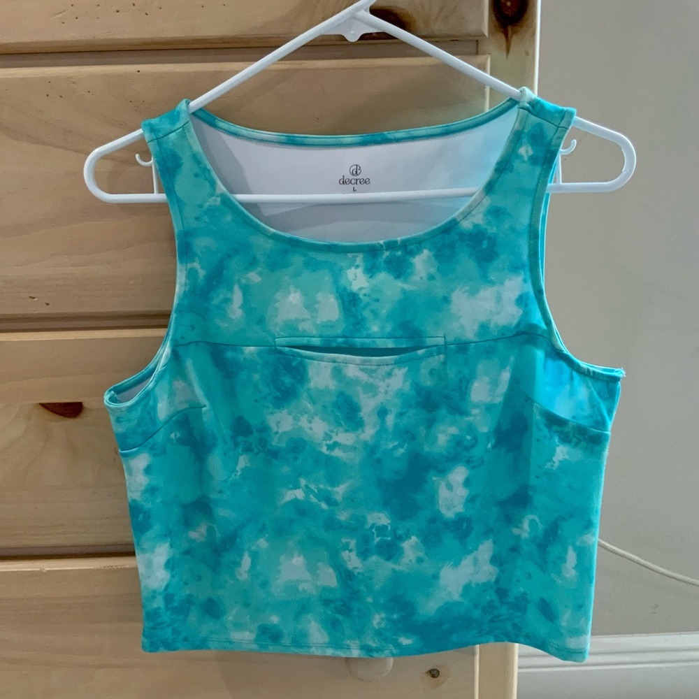 Women’s Large, Blue/White, Top with Chest Slit Opening and Skirt